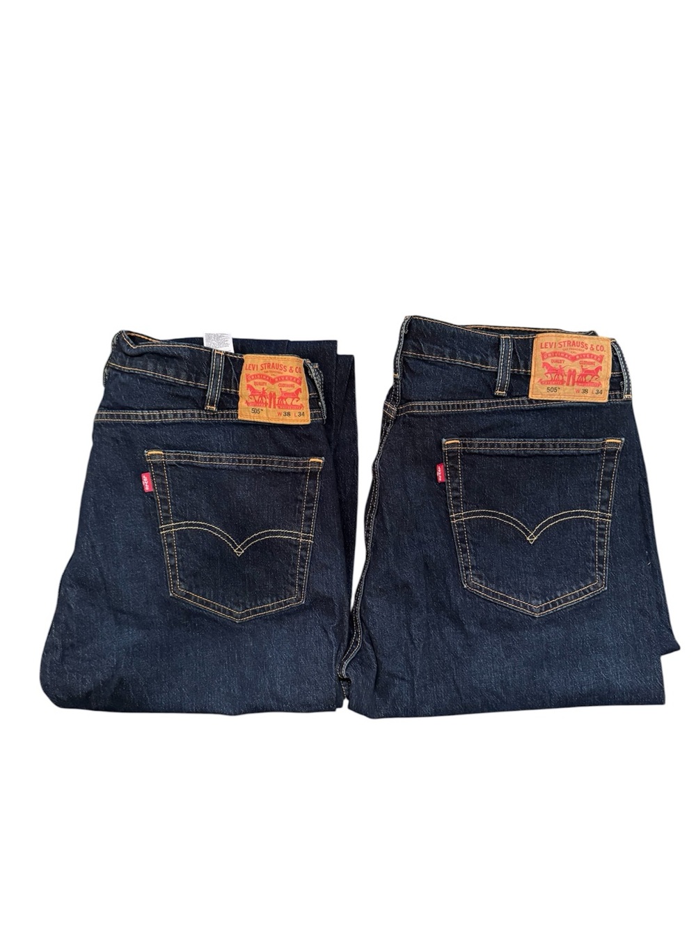Levi’s Mens 505 Jeans Dark Wash Set of Two